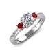 4 - Aniyah 1.38 ctw GIA Certified Classic Three Stone Round Natural Diamond (SI/H) and Red Garnet Engagement Ring 