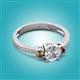 3 - Aniyah 1.34 ctw IGI Certified Classic Three Stone Round Lab Grown Diamond (VS1/F) and Smoky Quartz Engagement Ring 