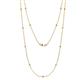 1 - Lien (13 Stn/1.9mm) Citrine and Diamond on Cable Necklace 