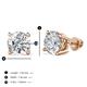 2 - Alina GIA Certified Round Diamond 3.00 ctw (VS/FG) Four Prongs Solitaire Stud Earrings 
