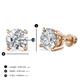 2 - Alina GIA Certified Round Diamond 4.00 ctw (VS/FG) Four Prongs Solitaire Stud Earrings 