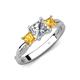 4 - Michele 1.52 ctw (5.50 mm) 3 Stone Princess Cut Lab Grown Diamond and Citrine Twisted Vine Engagement Ring 