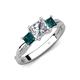 4 - Michele 1.52 ctw (5.50 mm) 3 Stone Princess Cut Lab Grown Diamond and London Blue Topaz Twisted Vine Engagement Ring 