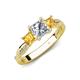 4 - Michele 1.52 ctw (5.50 mm) 3 Stone Princess Cut Lab Grown Diamond and Citrine Twisted Vine Engagement Ring 