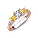 4 - Michele 1.52 ctw (5.50 mm) 3 Stone Princess Cut Lab Grown Diamond and Citrine Twisted Vine Engagement Ring 