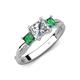 4 - Michele 1.52 ctw (5.50 mm) 3 Stone Princess Cut Lab Grown Diamond and Lab Created Alexandrite Twisted Vine Engagement Ring 