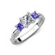 4 - Michele 1.56 ctw (5.50 mm) 3 Stone Princess Cut Lab Grown Diamond and Tanzanite Twisted Vine Engagement Ring 