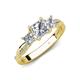 4 - Michele 1.60 ctw (5.50 mm) 3 Stone Princess Cut Lab Grown Diamond and Natural Diamond Twisted Vine Engagement Ring 