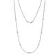 1 - Salina (7 Stn/2.3mm) White Sapphire on Cable Necklace 