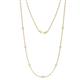 1 - Salina (7 Stn/2.3mm) White Sapphire on Cable Necklace 