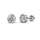 1 - Carys Round Diamond 1/2 ctw (SI1/GH) Bezel Set Solitaire Stud Earrings 