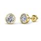 1 - Carys Round Diamond 1.00 ctw (SI1/GH) Bezel Set Solitaire Stud Earrings 