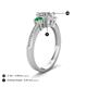 5 - Aniyah 1.34 ctw GIA Certified Classic Three Stone Round Natural Diamond (SI/H) and Emerald Engagement Ring 