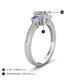5 - Aniyah 1.32 ctw GIA Certified Classic Three Stone Round Natural Diamond (SI/H) and Tanzanite Engagement Ring 