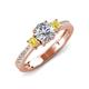 4 - Aniyah 1.35 ctw IGI Certified Classic Three Stone Round Lab Grown Diamond (VS1/F) and Yellow Sapphire Engagement Ring 