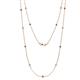 1 - Lien (13 Stn/2.3mm) Smoky Quartz and Diamond on Cable Necklace 