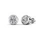 1 - Carys Natural Round Diamond Bezel Set Solitaire Stud Earrings 