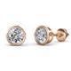1 - Carys GIA Certified Round Diamond 3.00 ctw (SI1/GH) Bezel Set Solitaire Stud Earrings 