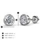 2 - Carys GIA Certified Round Diamond 4.00 ctw (SI1/GH) Bezel Set Solitaire Stud Earrings 