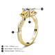 5 - Michele 1.52 ctw (5.50 mm) 3 Stone Princess Cut Lab Grown Diamond and Citrine Twisted Vine Engagement Ring 