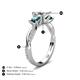 5 - Michele 1.52 ctw (5.50 mm) 3 Stone Princess Cut Lab Grown Diamond and London Blue Topaz Twisted Vine Engagement Ring 