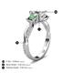 5 - Michele 1.52 ctw (5.50 mm) 3 Stone Princess Cut Lab Grown Diamond and Lab Created Alexandrite Twisted Vine Engagement Ring 