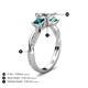 5 - Michele 1.60 ctw (5.50 mm) 3 Stone Princess Cut Lab Grown Diamond and Blue Diamond Twisted Vine Engagement Ring 