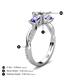 5 - Michele 1.56 ctw (5.50 mm) 3 Stone Princess Cut Lab Grown Diamond and Tanzanite Twisted Vine Engagement Ring 
