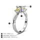 5 - Michele 1.52 ctw (5.50 mm) 3 Stone Princess Cut Lab Grown Diamond and Yellow Sapphire Twisted Vine Engagement Ring 