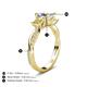 5 - Michele 1.52 ctw (5.50 mm) 3 Stone Princess Cut Lab Grown Diamond and Yellow Sapphire Twisted Vine Engagement Ring 