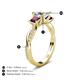 5 - Michele 1.56 ctw (5.50 mm) 3 Stone Princess Cut Lab Grown Diamond and Rhodolite Garnet Twisted Vine Engagement Ring 