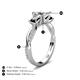5 - Michele 1.80 ctw (5.50 mm) 3 Stone Princess Cut Lab Grown Diamond and Black Diamond Twisted Vine Engagement Ring 