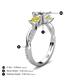 5 - Michele 1.60 ctw (5.50 mm) 3 Stone Princess Cut Lab Grown Diamond and Yellow Diamond Twisted Vine Engagement Ring 