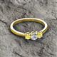 2 - Quyen 0.54 ctw (4.00 mm) Round Natural Diamond and Yellow Sapphire Three Stone Engagement Ring  