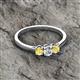 2 - Quyen 0.54 ctw (4.00 mm) Round Natural Diamond and Yellow Sapphire Three Stone Engagement Ring  