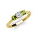 3 - Quyen 1.13 ctw (5.00 mm) Round Natural Diamond and Peridot Three Stone Engagement Ring  
