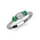 3 - Quyen 1.20 ctw (5.00 mm) Round Natural Diamond and Lab Created Alexandrite Three Stone Engagement Ring  