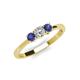 3 - Quyen 0.49 ctw (4.00 mm) Round Natural Diamond and Iolite Three Stone Engagement Ring  