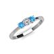 3 - Quyen 0.53 ctw (4.00 mm) Round Natural Diamond and Blue Topaz Three Stone Engagement Ring  