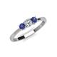 3 - Quyen 0.49 ctw (4.00 mm) Round Natural Diamond and Iolite Three Stone Engagement Ring  