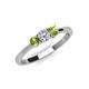 3 - Quyen 0.57 ctw (4.00 mm) Round Natural Diamond and Peridot Three Stone Engagement Ring  