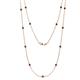 1 - Lien (13 Stn/2.6mm) Red Garnet on Cable Necklace 