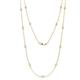 1 - Lien (13 Stn/2.6mm) White Sapphire on Cable Necklace 