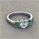 3 - Quyen GIA Certified 2.10 ctw (6.50 mm) Round Natural Diamond and Lab Created Alexandrite Three Stone Engagement Ring 