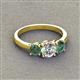 3 - Quyen GIA Certified 2.10 ctw (6.50 mm) Round Natural Diamond and Lab Created Alexandrite Three Stone Engagement Ring 