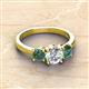 3 - Quyen GIA Certified 2.35 ctw (7.00 mm) Round Natural Diamond and Lab Created Alexandrite Three Stone Engagement Ring 