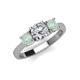 4 - Quyen GIA Certified 1.70 ctw (6.50 mm) Round Natural Diamond and Opal Three Stone Engagement Ring 