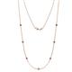 1 - Salina (7 Stn/2.6mm) Rhodolite Garnet on Cable Necklace 