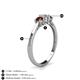 4 - Quyen 0.57 ctw (4.00 mm) Round Natural Diamond and Red Garnet Three Stone Engagement Ring  