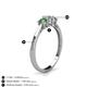4 - Quyen 0.57 ctw (4.00 mm) Round Natural Diamond and Lab Created Alexandrite Three Stone Engagement Ring  